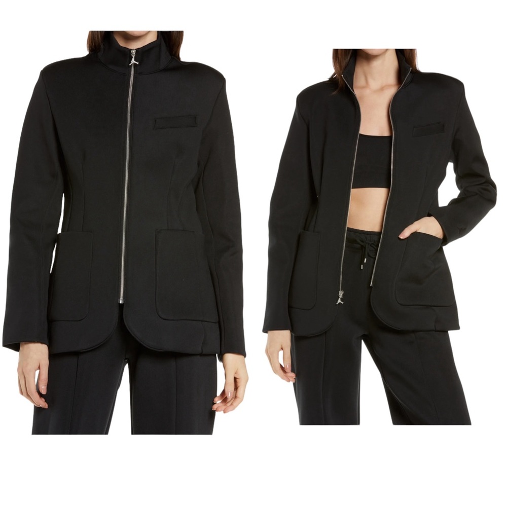 NWOT Jordan New Classics Capsule Suit Jacket Black Full Zip Blazer Women size XS